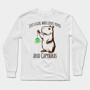Just A Girl Who Loves YoYos and Capybaras Long Sleeve T-Shirt